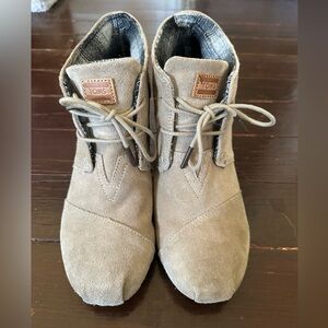 Taupe Toms Wedge Booties